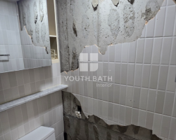 광주 공동주택 욕실 타일시공 | 들뜬 벽타일 철거 후, 타일 시공/ 벽타일 들뜸 보수